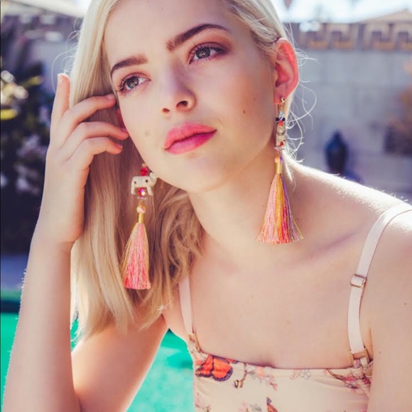 SJO Handmade Bombay Bengal Earrings w Red Tassels - Picture 1 of 6
